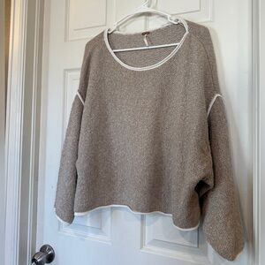 Free People Tan Crew Neck Sweater